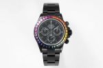 ROLEX Daytona Blaken Wrist DLC Coating Rainbow Bezel Watch